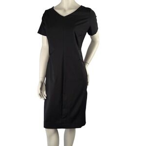 Brook Taverner Black Cap Sleeve Sheath Dress | Nano Protected Fabric Size 18